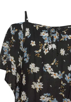 LASCANA Blouses-Tie Neck Cold Shoulder Blouse