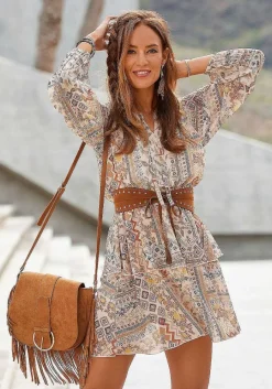 LASCANA Fall Dresses-Tie Neck Ruffled Dress