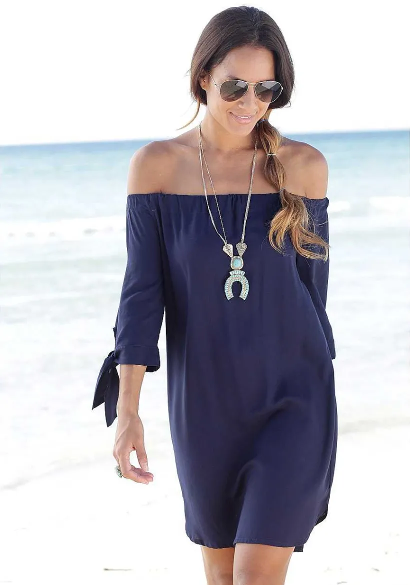 LASCANA Short Dresses-Tie Sleeve Carmen Dress