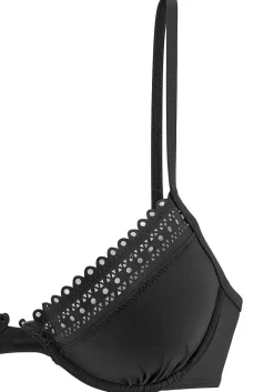 LASCANA Underwire-Underwire Lace Trim Bikini Top