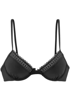 LASCANA Underwire-Underwire Lace Trim Bikini Top