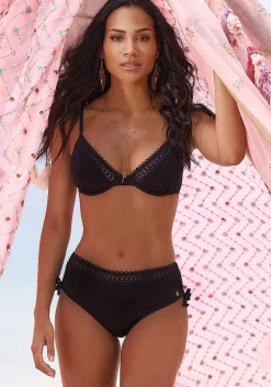 LASCANA Underwire-Underwire Lace Trim Bikini Top
