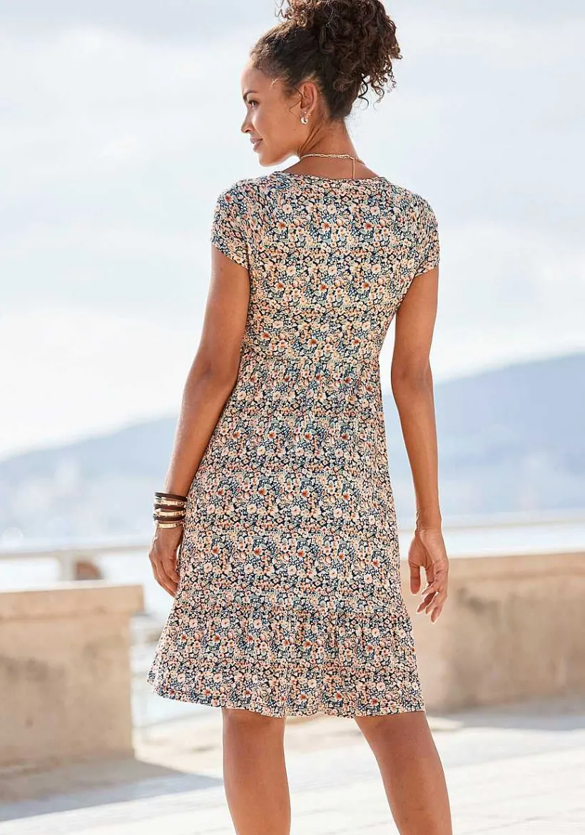 LASCANA Short Dresses-V-Neck Flounce Dress
