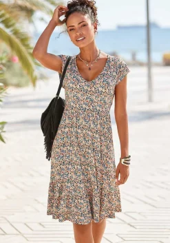 LASCANA Short Dresses-V-Neck Flounce Dress