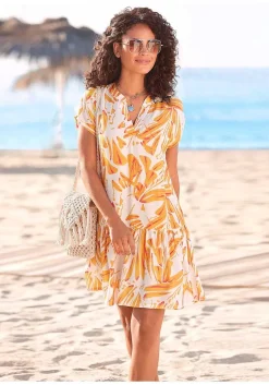 LASCANA Short Dresses-V-Neck Flounce Hem Dress