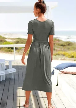 LASCANA Fall Dresses-V-Neck Midi Dress