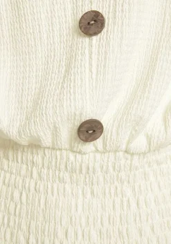 LASCANA Short Sleeve Tops-V-Neck Smocked Top