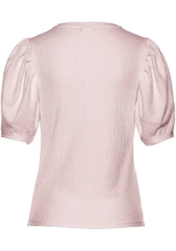 LASCANA Short Sleeve Tops-Waffle Knit Top