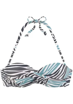 LASCANA Bandeau-Zebra Print Bandeau Bikini Top
